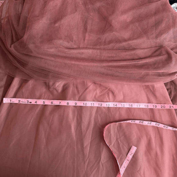 Revelry Rosalie Tulle Convertible Dress Sz 10 Rosewood Maxi Bridesmaid Strapless - Picture 11 of 16